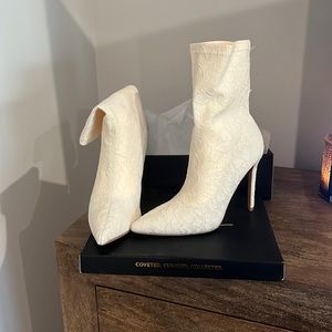 NEW IN BOX - WHITE LACE BOOTIES